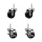 Service Caster 3 Inch Phenolic Wheel Swivel 34 Inch Threaded Stem Caster Set 2 Brakes SCC SCC-TS20S314-PHS-34212-2-TLB-2 - alternate 1